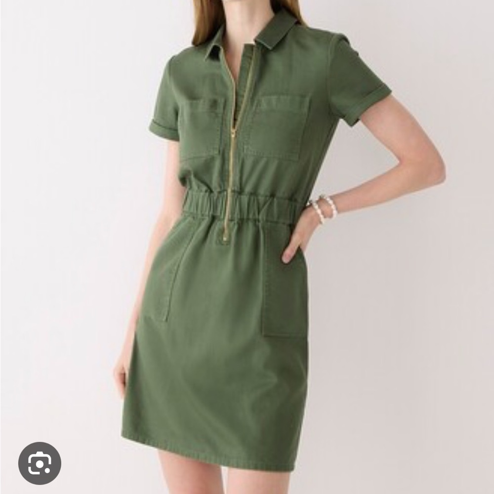 J. Crew zip front chino dress
